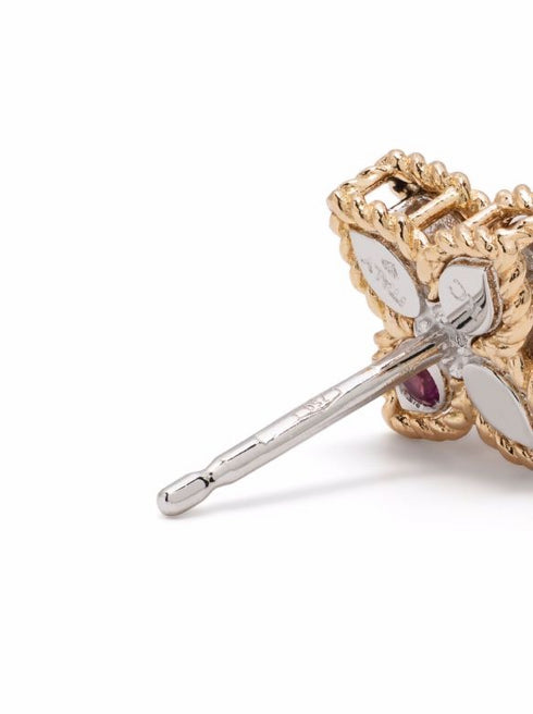 18kt rose gold Princess Flower diamond earrings